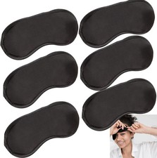 6 Pack Blindfold Eye Mask Cover Sleep for 1 Count Pack of 6 , Black