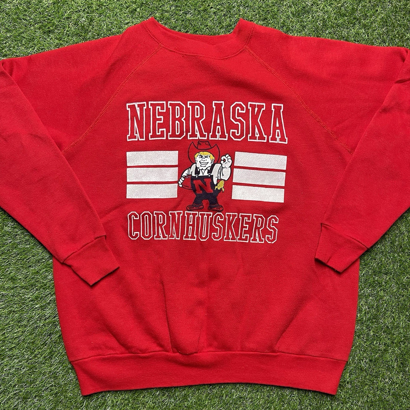 Vintage Nebraska Huskers Sweatshirt Mens XL Red Crewneck 80s Made in USA