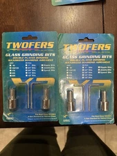 Twofers Glass Grinder Bits Double Plated Diamond Abrasive, 100/120 Grit, 3/8"