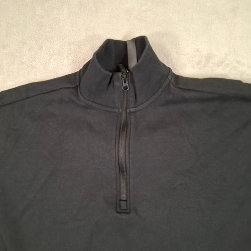 Adidas Sweatshirt Dress Womens UK 14 Black 3 Stripe Quarter Zip Casual - Picture 2 of 12