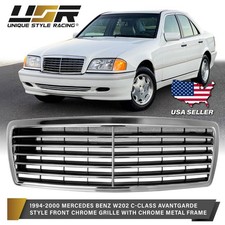 Euro Amg Avantgarde Front Hood Grill Assembly For 94-00 Mercedes W202 C Class
