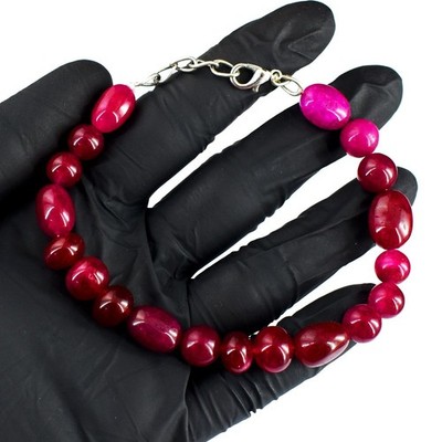 Tolles rosa Rubin 110,00 kt schönes bestes Perlen Top Armband RK 20 E713