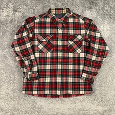 VTG Pendleton Board Shirt Mens Large Red Tartan Plaid Wool Flannel USA 60s 70s
