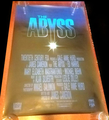 THE ABYSS Movie Poster ORIGINAL 1990 VHS VIDEO James Cameron, Ed Harris Rolled