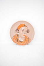 Piatto Dipinto A Mano Firmato Verzolini Clown 24 Cm Mod. D
