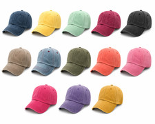 Mens Womens Baseball Cap 100% Cotton Vintage Washed Dad Hat Adjustable Unisex