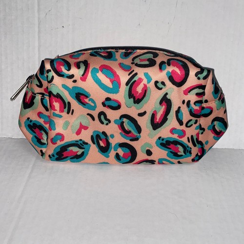 Clinique Mini Small Leopard Animal Print Cosmetic Toiletry Makeup Make-Up Bag