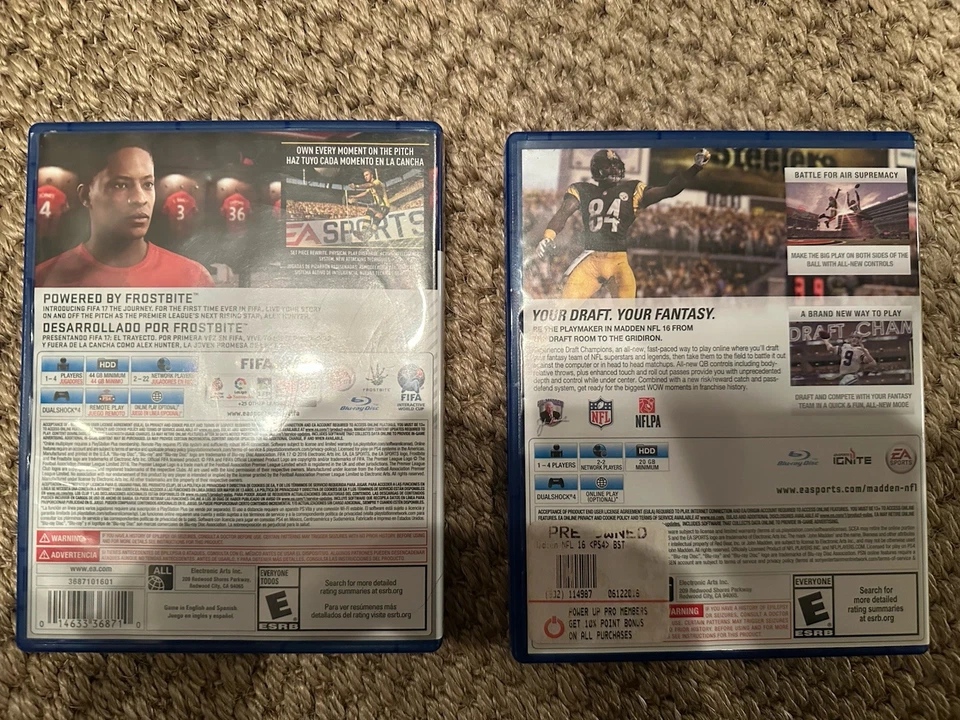 X2 Games: PS4 EA SPORTS FIFA 17 + MADDEN 16: TESTED & CLEAN w/ Case - Image 2 of 3