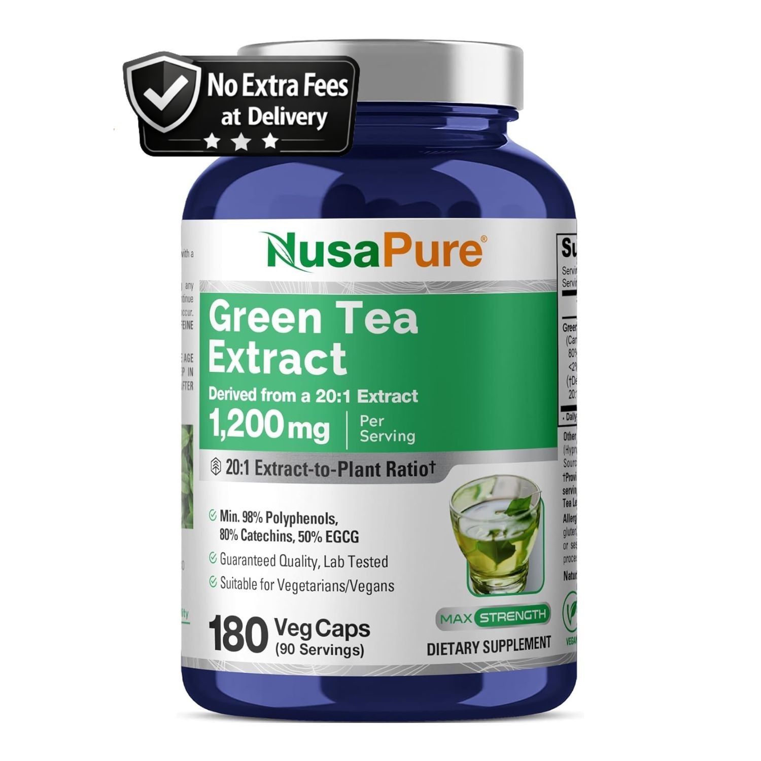 Capsules 1200 Mg | 180 Capsules | Non-gmo, Vegan