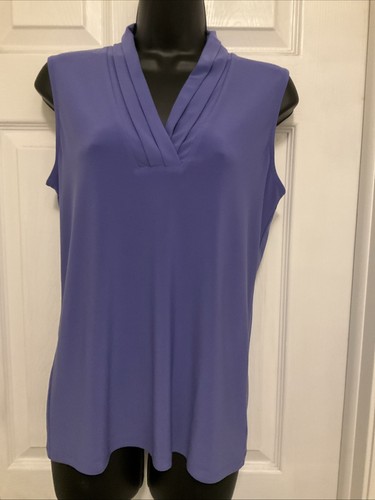 Ann Klein Purple Sleeveless Women's Business Casual Tank ~ Small