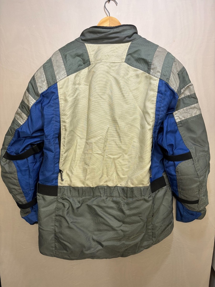 BMW Motorrad Savanna-2 Motorcycle Jacket Mens Gray Blue Pockets 