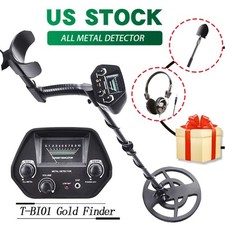 Adjustable Metal Detector Beginners 7.8" Coil 6.5KHz 2 Modes Waterproof Portable