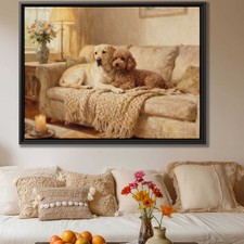 Dog Artwork Labrador Framed Oil Painting Canvas Print Living Room Decor