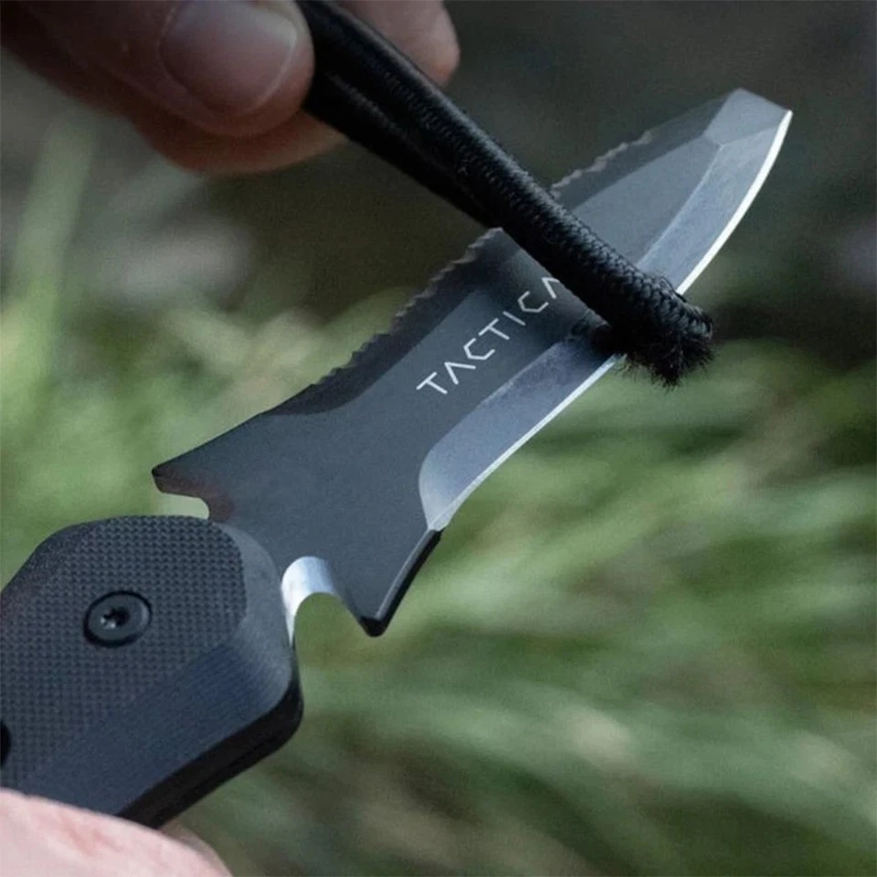 Cuchillo de búsqueda y rescate TACTICA K.220 2,6" 420 hoja fija de acero negro mango G10 Foto 2 de 4