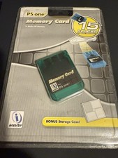 Sony PlayStation 1 PS1 Memory Card With Bonus Case Holder - SEALED IN PACKAGE