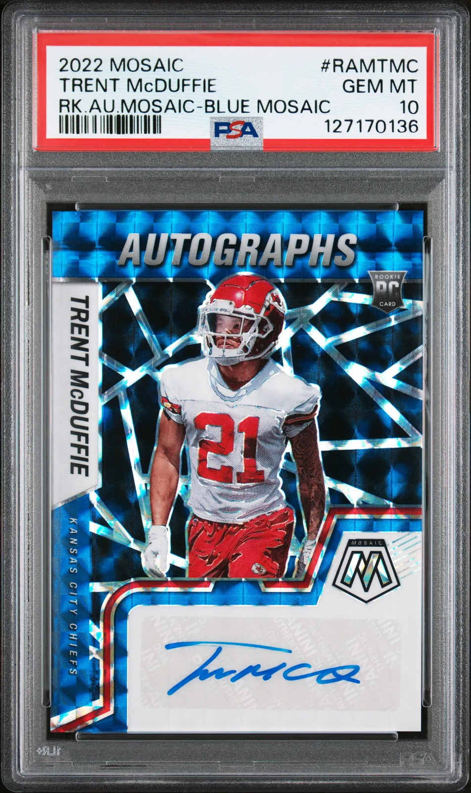 Trent McDuffie Panini Mosaic Rookie Autograph Mosaic #RAMTMC Blue Mosaic