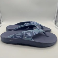 OOFOS Ooriginal Sport Flex Geometric Blue Purple Slides Mens US 13 EU 46