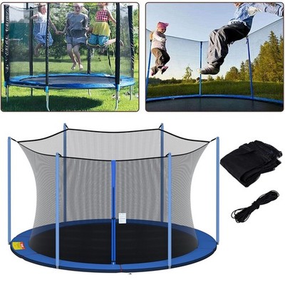 Replacement Safety Net Enclosure 12/13/14/15Ft Round Trampoline With 6/8 Poles
