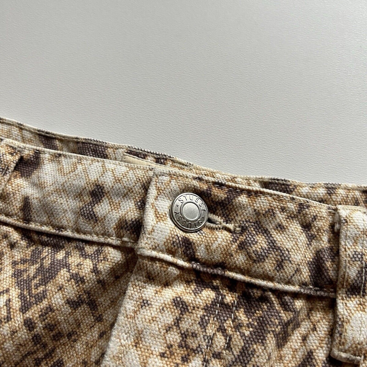 Stussy Washed Canvas Big Ol' Jeans Python Print Size 32 Relaxed