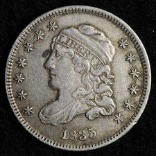 1835 Capped Bust Silver Half Dime XF+ E233 GURCMA