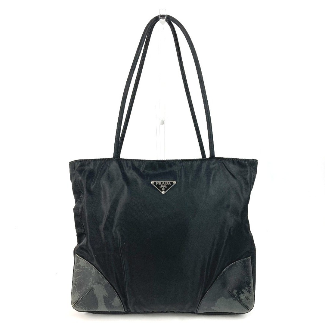 PRADA Triangle Logo Triangular Logo Plate Bag Sho… - image 1