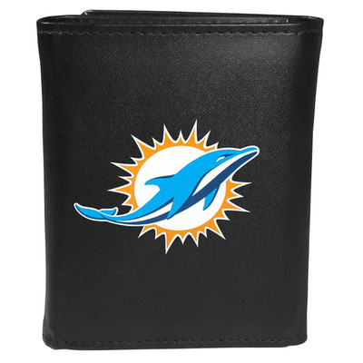 Siskiyou Sports Nfl Miami Dolphins Tri-Fold Wallet Mens One Size Black Ftrl060