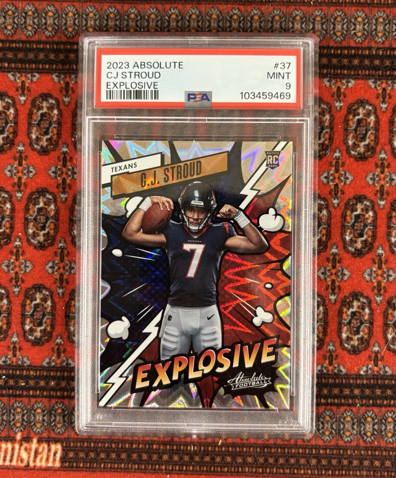 2023 Absolute Football CJ STROUD EXPLOSIVE ROOKIE CASE HIT PSA 9!! LOW POP!!