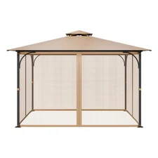 Gazebo Netting Replacement, Fit Most 10 x 12 x 7.3 FT Gazebo, Outdoor Garden Gaz