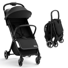 Ultra-Compact Fold Airplane Ready Travel Stroller, One-Hand Gravity Fold near Fl