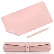 Makeup Mat for Vanity Desk Pad, 23.6 x 11.8 Inch PU Leather Desk Protector,