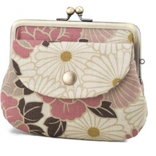 Vintage Floral Kiss Lock Coin Change Wallet Purses Retro Flower - Pinkbeige ...