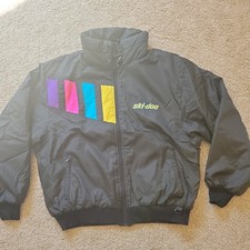 Vintage Ski-Doo Bombardier Jacket Mens Tag Large Black 90s Snowmobile Coat