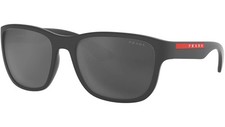 Prada PS01US UFK5L0 Linea Rossa Sunglasses Grey Rubber Grey Mirror Black 59mm