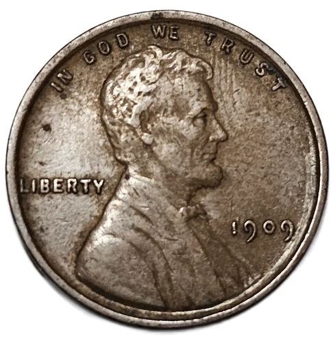 1909 VDB LINCOLN CENT FINE+, BROWN FREE USA SHIPPING