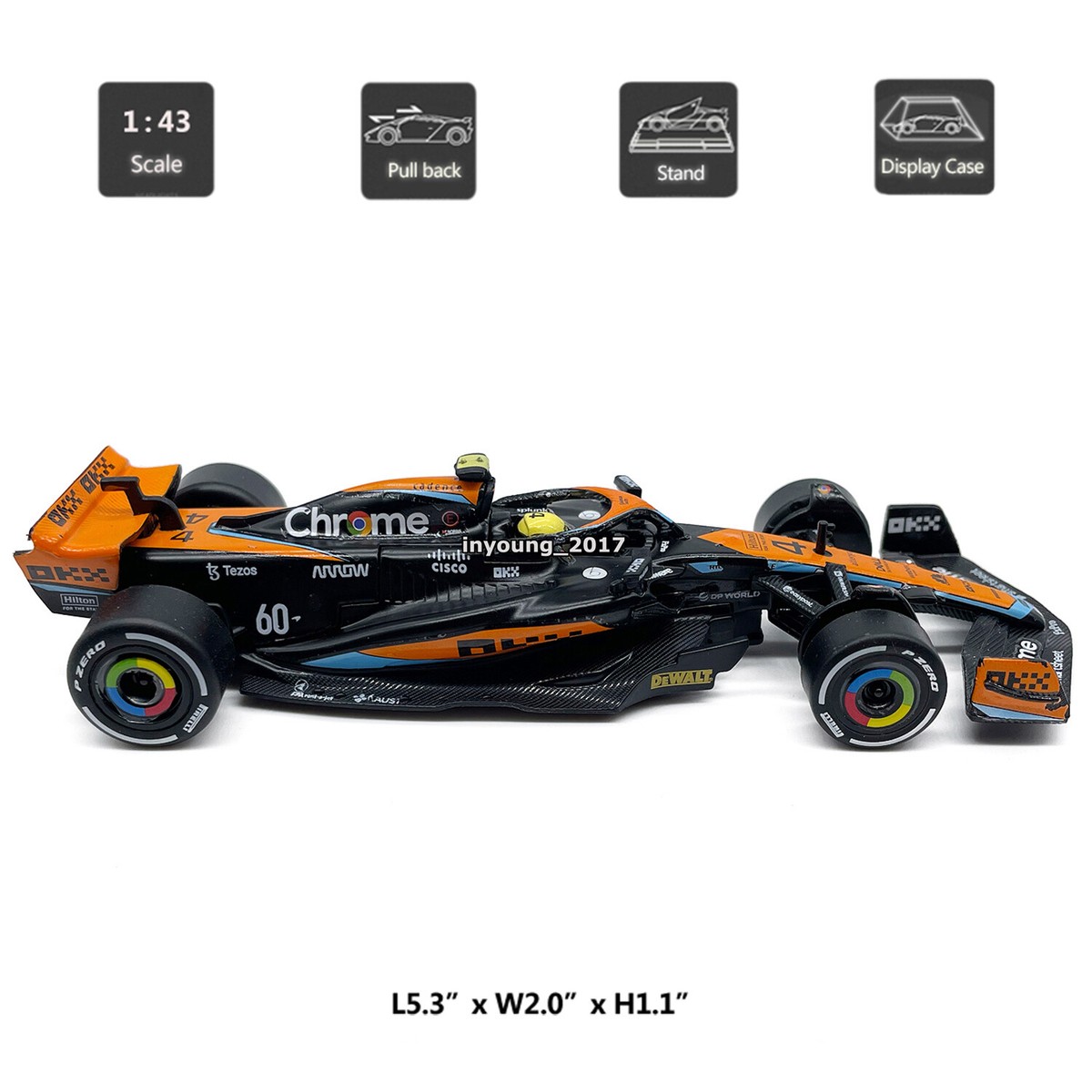 McLaren MCL60 2023 1/43 ノリス 1:43 McLaren MCL60 F1 2023 Model Car Diecast Toy Cars