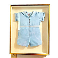 Vtg Baby Boy Blue SAILOR SUIT Peter Piper Outfit Framed NURSERY Decor 18"x22.5"