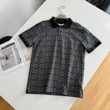 NWT COACH   Men's Black printed POLO  T Shirt