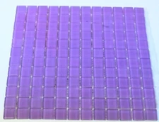 Glass Tile Sheets 12"×12" Favrile Eggplant Purple Clear 1"×1" Mosaic FT7227-17A