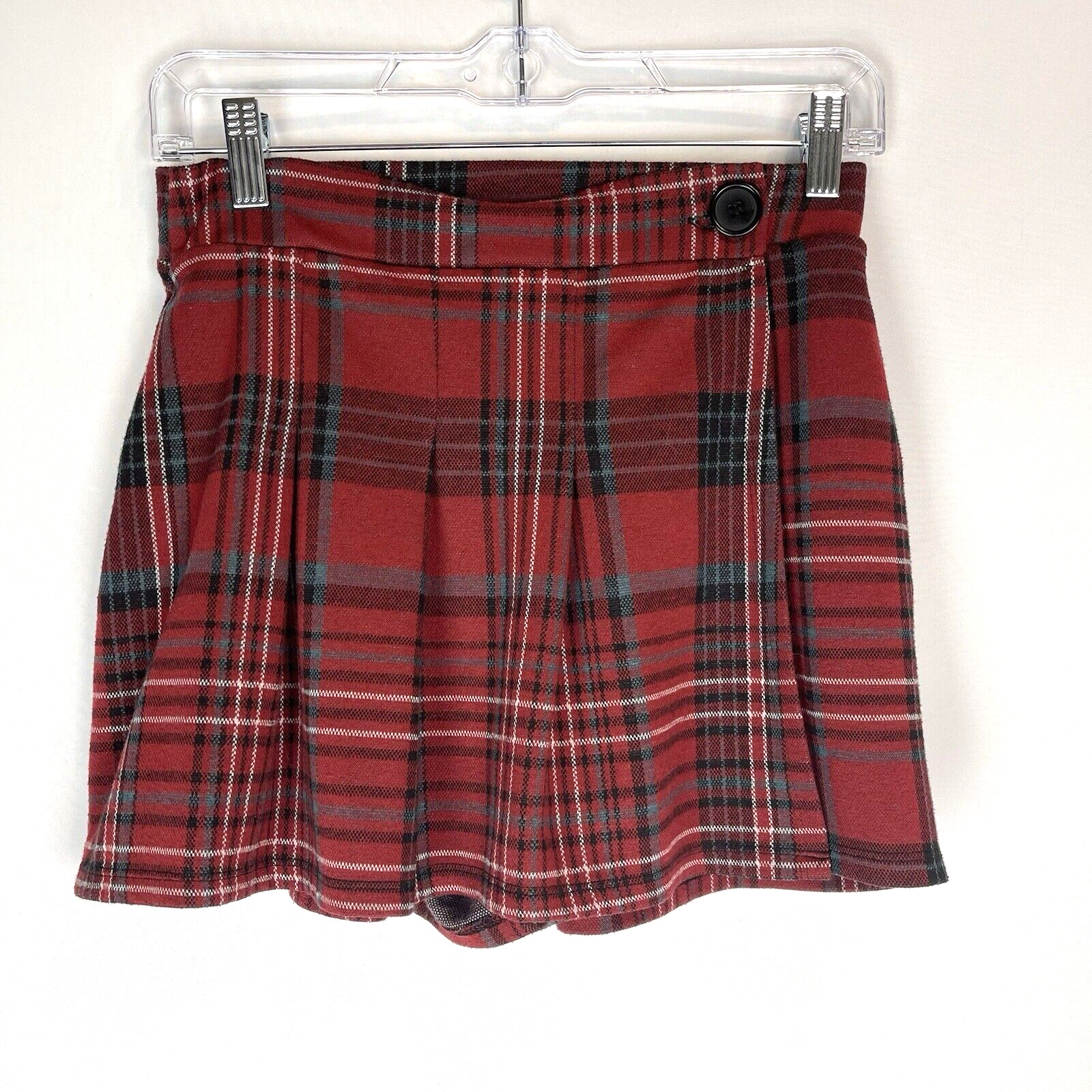 Hollister Flannel Red Pleated Skort Sz S