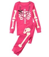 Gymboree Skeleton Costume Glow-in-the-dark Gymmies Sleep Set Halloween Gymboree Skeleton Costume Glow-in-the-dark Gymmies Sleep Set Halloween