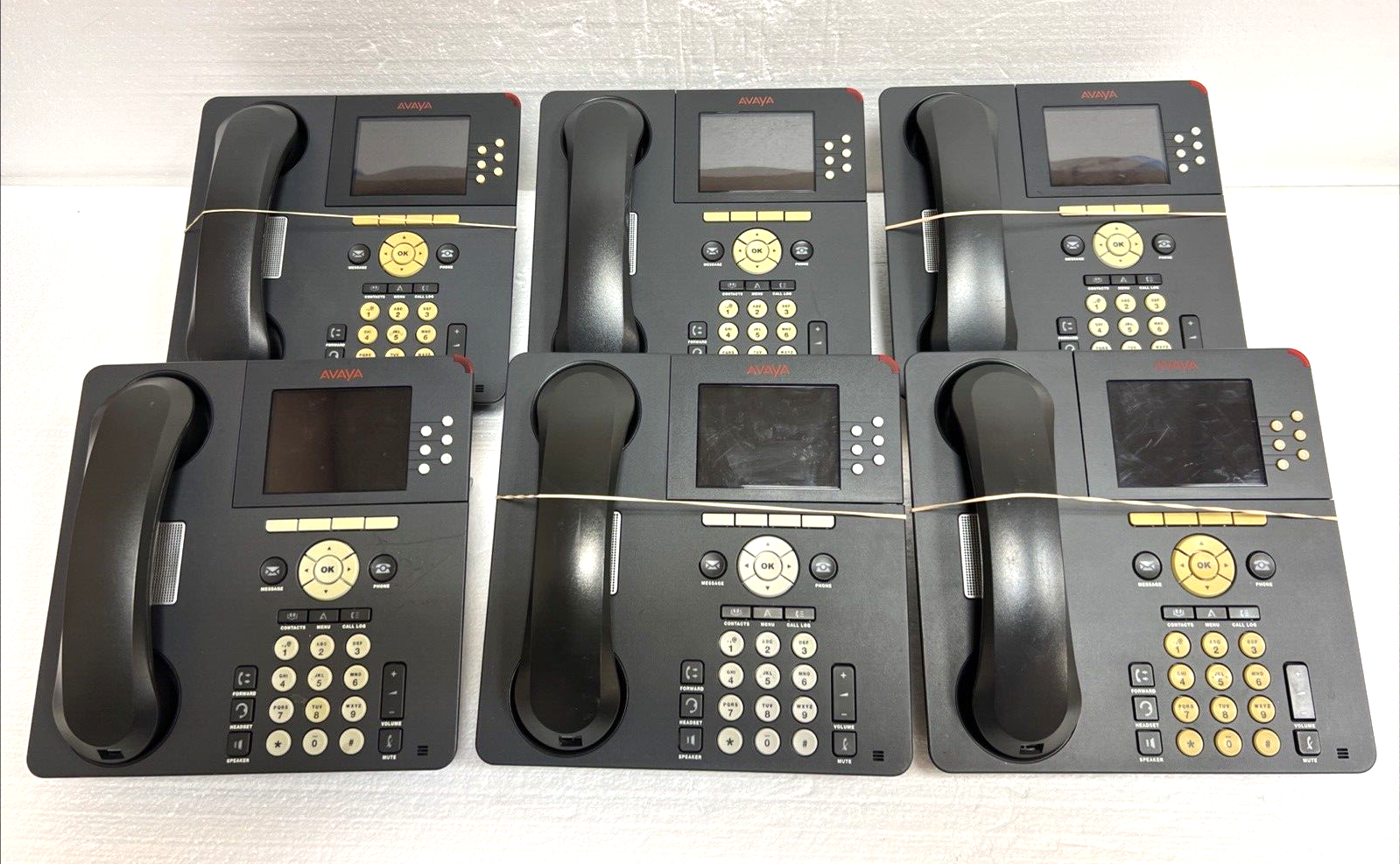 Office Phone Avaya 9640G Gigabit IP With Wall Cord & Riser lot of 6