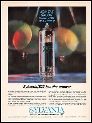 1964 Sylvania GT&E Electronic Components Group ''More Time In A Tube'' Print Ad