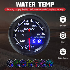 2 52mm 7 Color Led Digital Pointer Car Water Temp Temperature Gauge 100-300