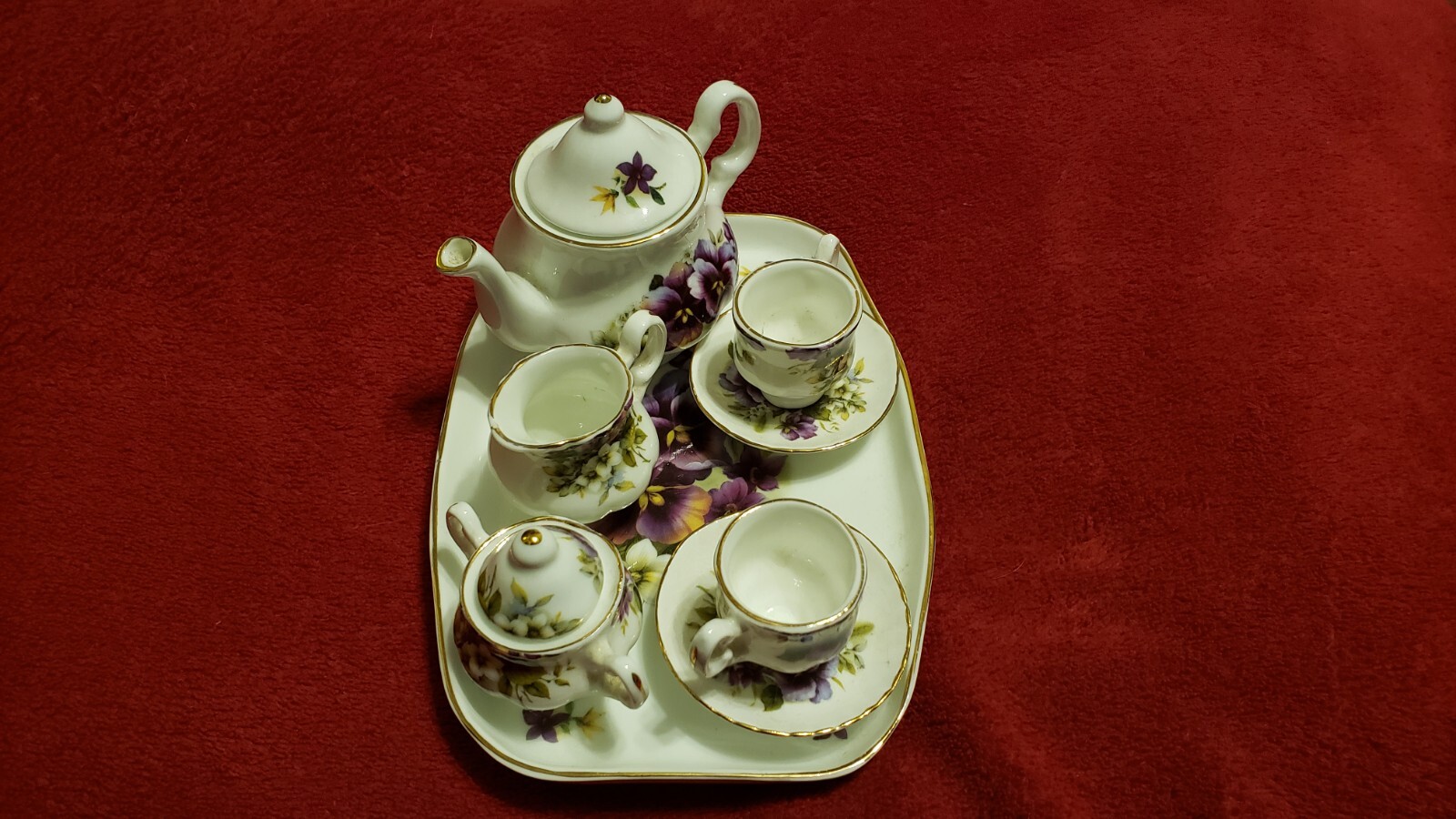 Florence Collectables Fine Bone China Miniature Tea Set eBay