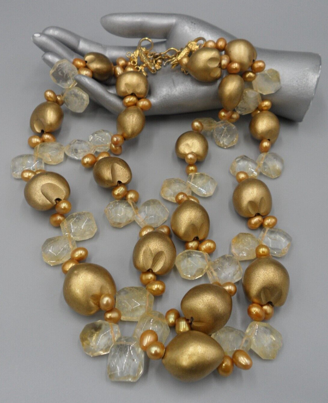 Two Blonde Lizards Statement Necklace Freshwater … - image 4