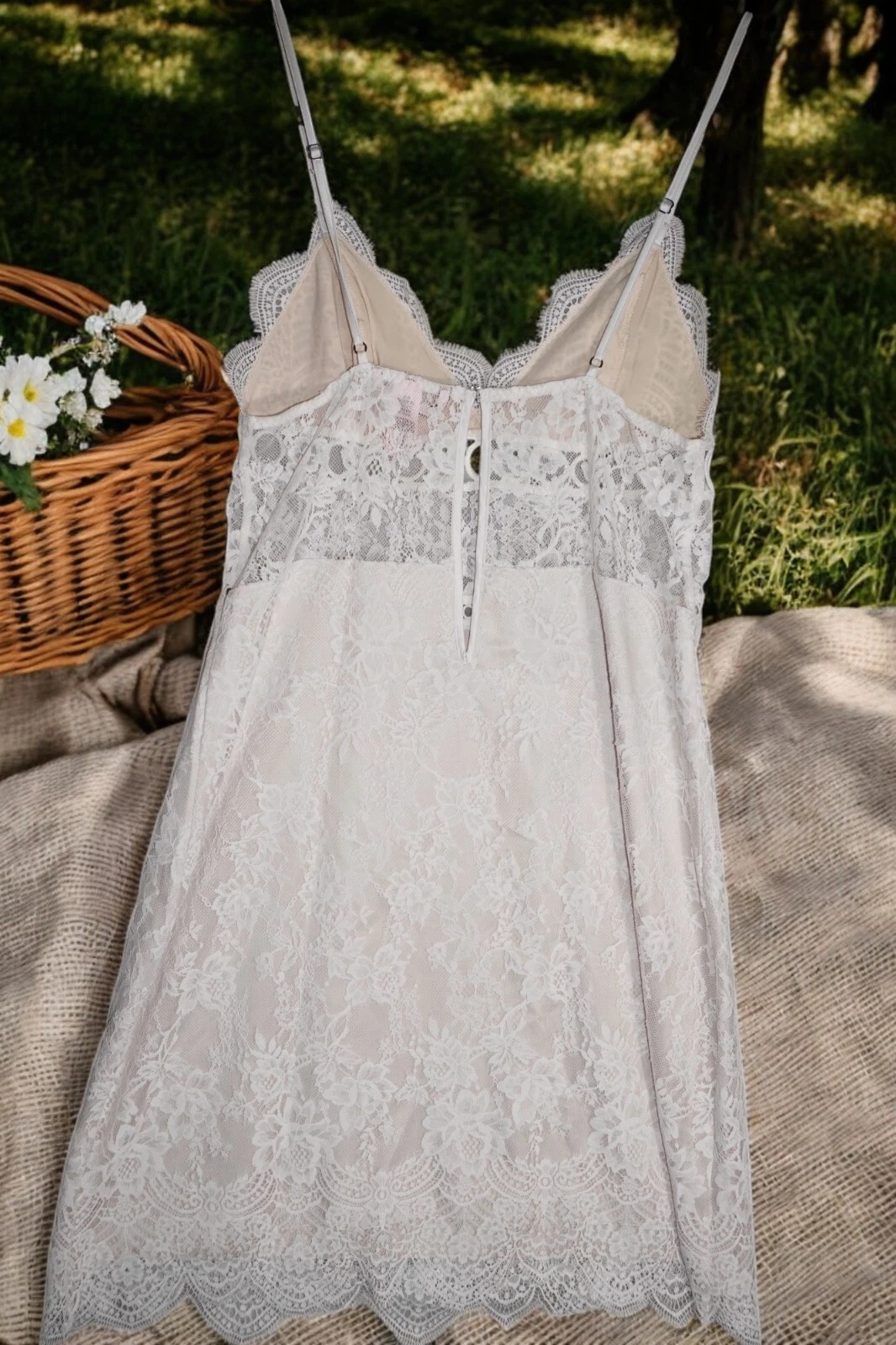 UNDERCOVER Abito slip Victoria’s Secret Sugar bambino pizzo Cottagecore Y2K lingerie da sposa S