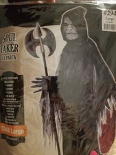 Grim Reaper Kids Scary Halloween Costume Child Large 347