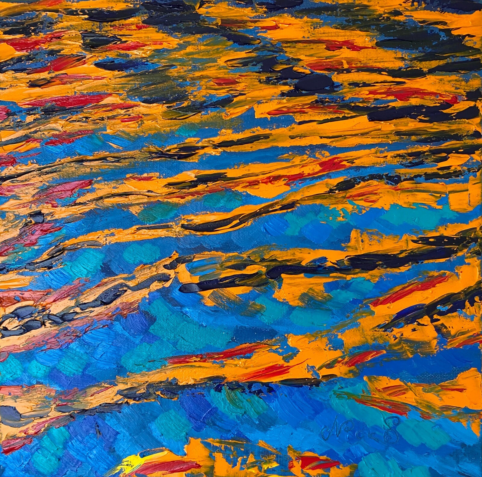 Gorgeous Oil Painting on canvas Abstract seascape Waves. ORIGINAL. Fine Art