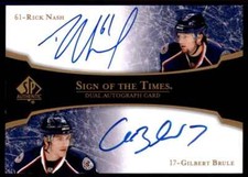 2007-08 SP AUTHENTIC SIGN OF THE TIMES NASH/BRULE COLUMBUS BLUE JACKETS #ST2-NB