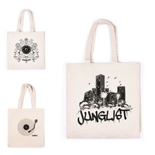 Junglist Printed Tote Bag Cotton Canvas Jungle DnB Drum and Bass & n Large Mens
